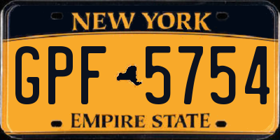 NY license plate GPF5754
