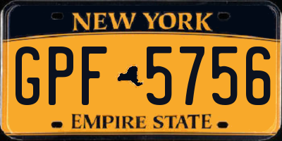 NY license plate GPF5756