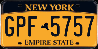 NY license plate GPF5757
