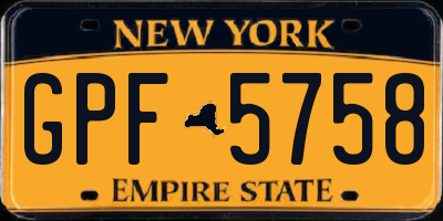 NY license plate GPF5758