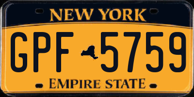 NY license plate GPF5759