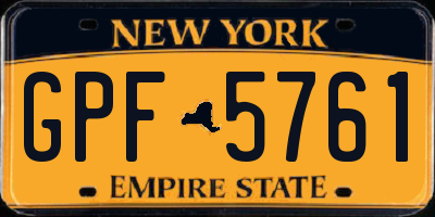NY license plate GPF5761