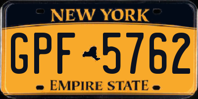 NY license plate GPF5762