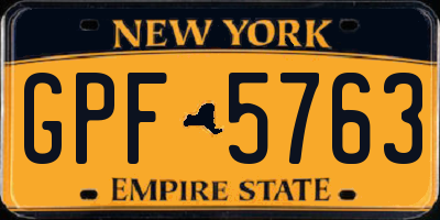 NY license plate GPF5763