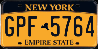 NY license plate GPF5764
