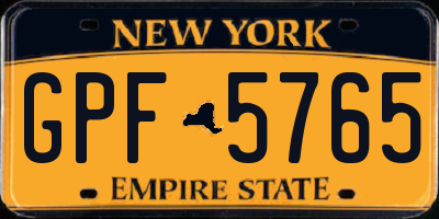 NY license plate GPF5765