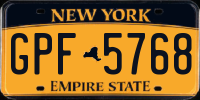 NY license plate GPF5768