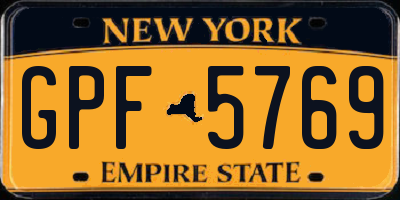 NY license plate GPF5769