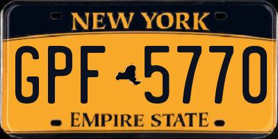 NY license plate GPF5770