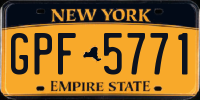 NY license plate GPF5771