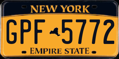 NY license plate GPF5772