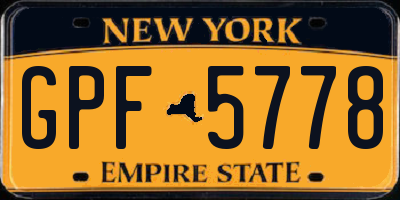 NY license plate GPF5778