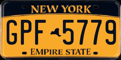 NY license plate GPF5779