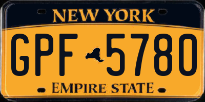 NY license plate GPF5780