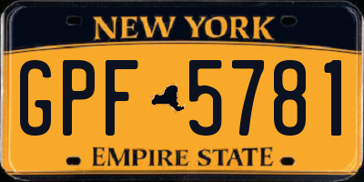 NY license plate GPF5781
