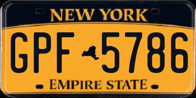 NY license plate GPF5786