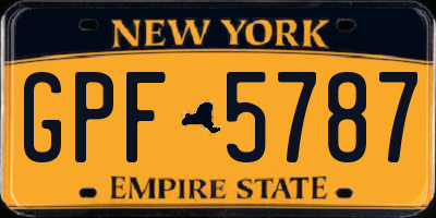 NY license plate GPF5787