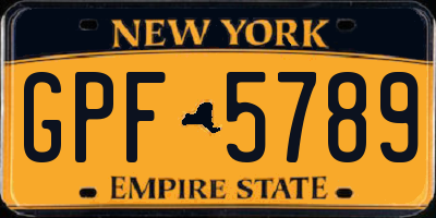 NY license plate GPF5789