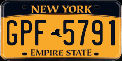 NY license plate GPF5791