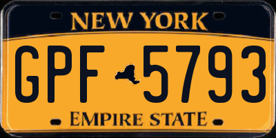 NY license plate GPF5793