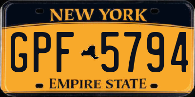 NY license plate GPF5794