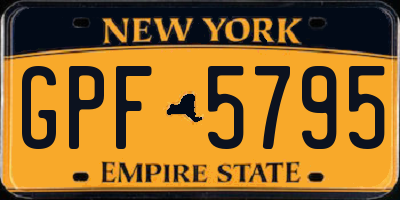 NY license plate GPF5795