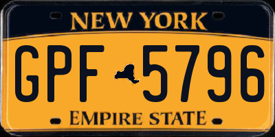NY license plate GPF5796