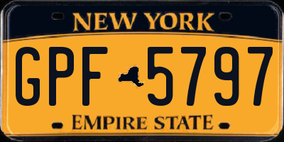 NY license plate GPF5797