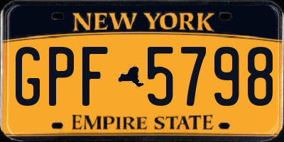 NY license plate GPF5798