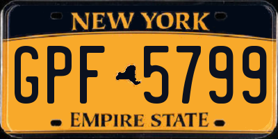 NY license plate GPF5799