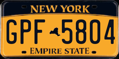 NY license plate GPF5804