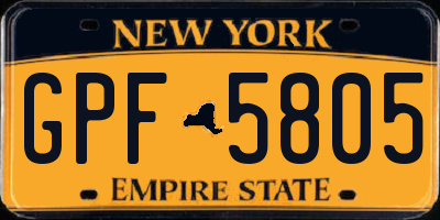NY license plate GPF5805