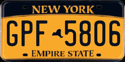 NY license plate GPF5806