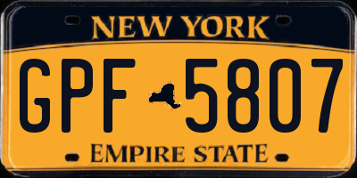 NY license plate GPF5807
