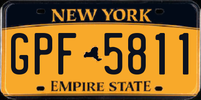NY license plate GPF5811