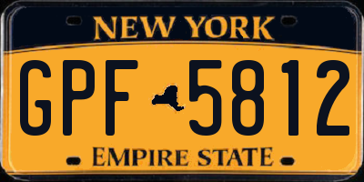 NY license plate GPF5812
