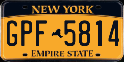 NY license plate GPF5814