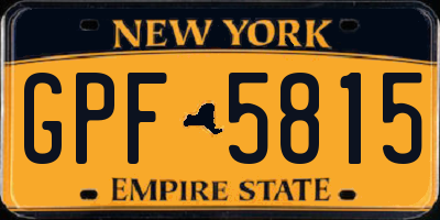 NY license plate GPF5815