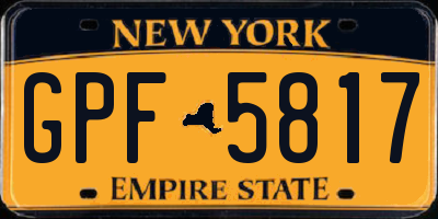 NY license plate GPF5817