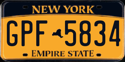 NY license plate GPF5834