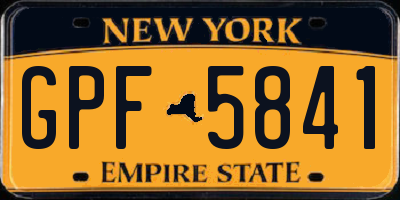 NY license plate GPF5841