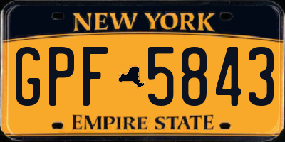NY license plate GPF5843