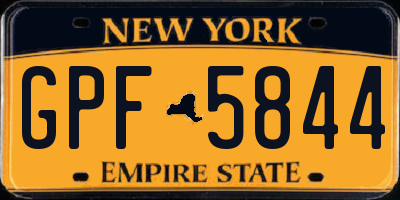 NY license plate GPF5844