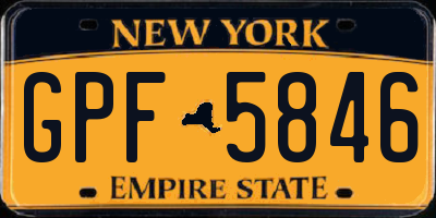 NY license plate GPF5846