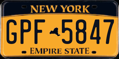 NY license plate GPF5847