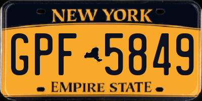NY license plate GPF5849