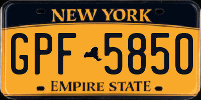 NY license plate GPF5850