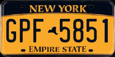 NY license plate GPF5851
