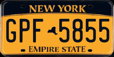 NY license plate GPF5855