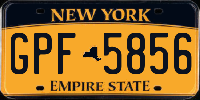 NY license plate GPF5856